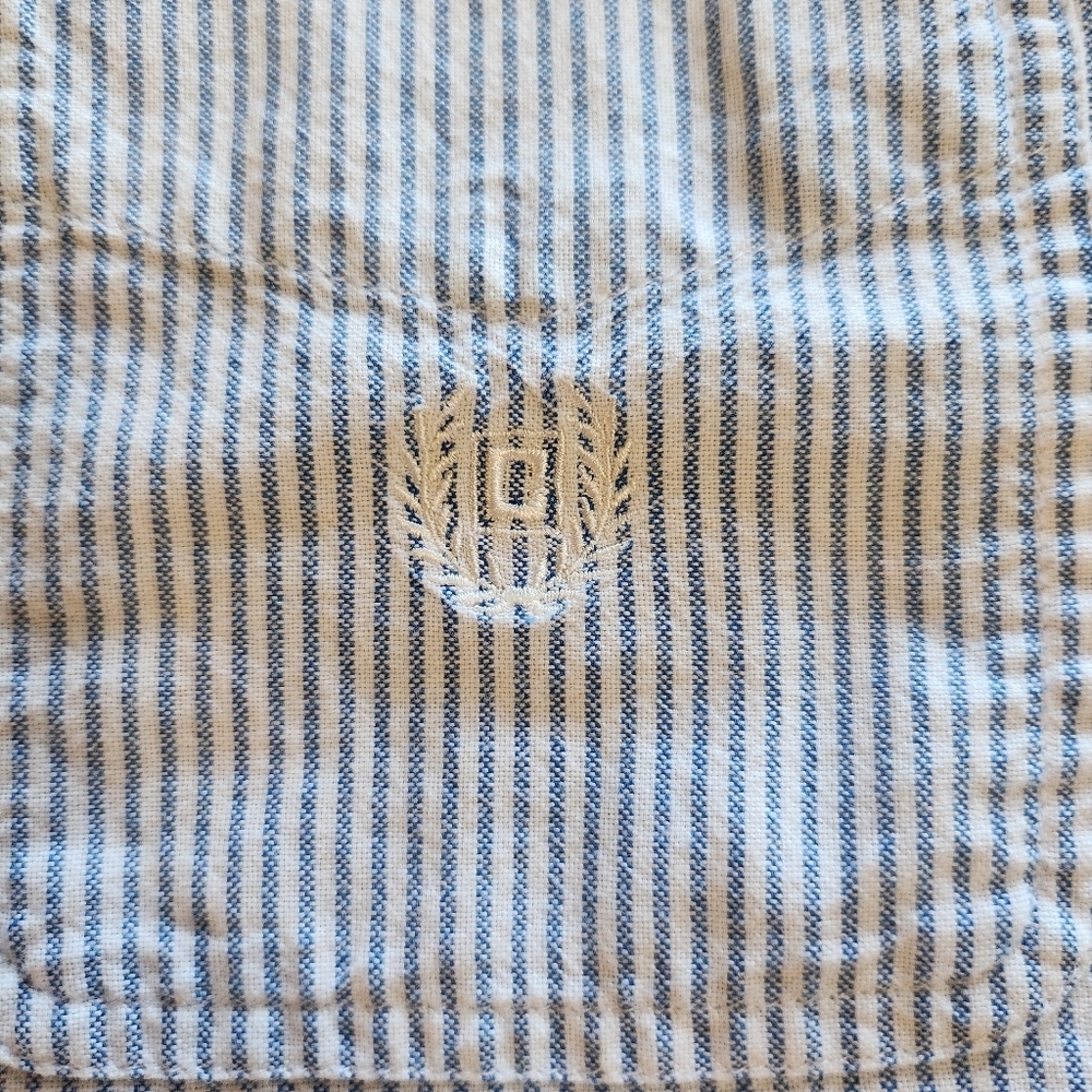 Chaps Classic Stripe Long-Sleeve Shirt - Blue/White Size XXL - Picture 3 of 8